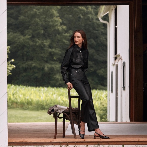 [J. Crew] Slim wide-leg pant in faux leather - Picture 4 of 5